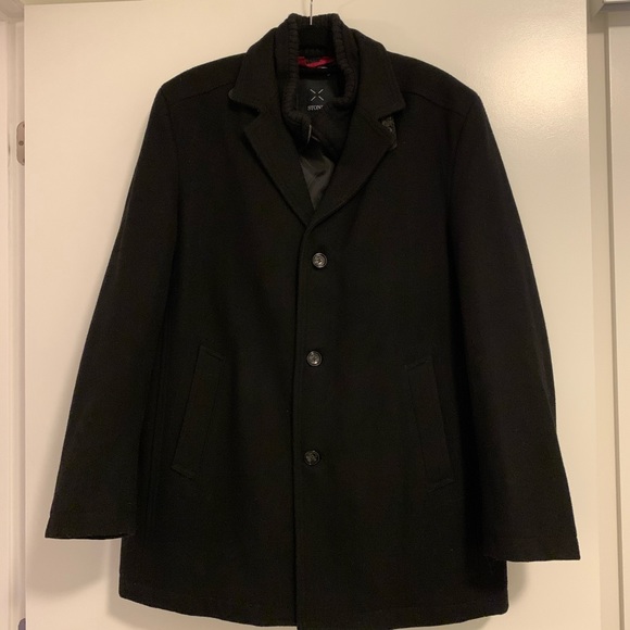 Men’s Classic Black Wool Peacoat size M - Picture 3 of 10